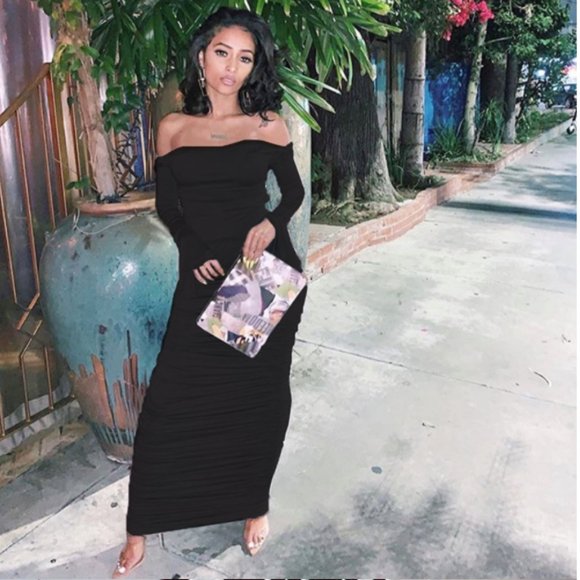 Dresses & Skirts - Sexy Long Sleeve Maxi Bodycon